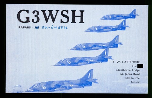Qsl radio card g3wsh - qsl,