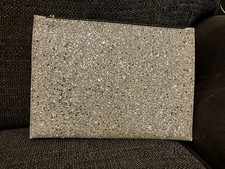 Victoria Beckham Clutch Bag Envelope Clutch Bag Silver Sparkle Evening Bag New