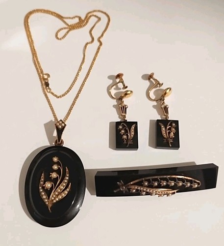 Antiq victorian french jet - victorian,