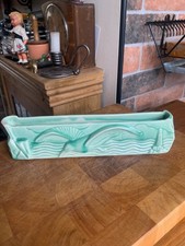 1930’s Burleigh Ware Green Posy Vase with Bird and  Boat