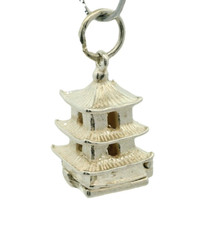 Rare NUVO Vintage Sterling Silver Opening Pagoda Charm.