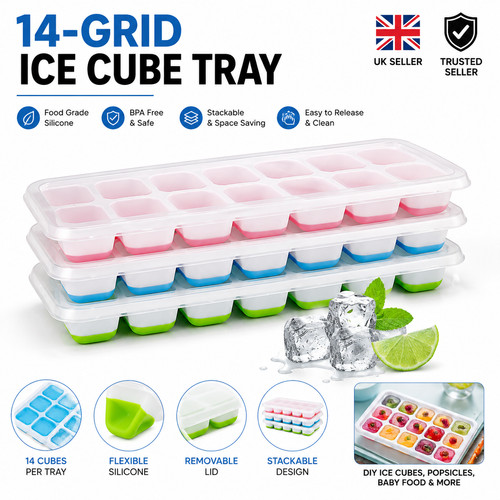 Silicone ice cube trays - cube, with
