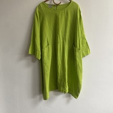 Vera Tucci Linen Italian Dress Laagenlook with Pockets One Size 