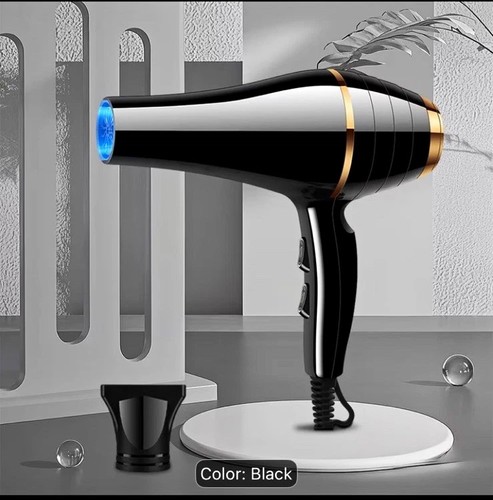 Black electric hair dryer with - black,