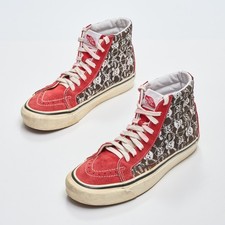 Vans Sk8 Hi 38 DX Anaheim Hi Top Shoes Unisex Size UK 7 EU 40.5 Red Suede Skulls