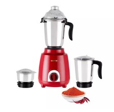 GEEPAS 600W 3-in-1 Indian Mixer Grinder Stainless Steel Jars & Blades Dry & Wet