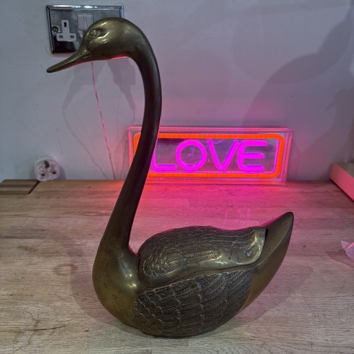 Vintage brass swan - vintage,