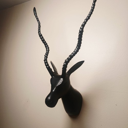 Black metal antelope gazelle - black,