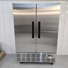 Double Fridge 960L Stainless Chiller Upright Catering Kitchen Commercial Pola...