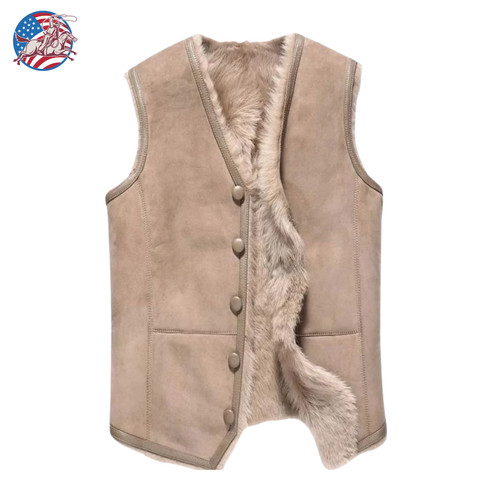 Mens white suede - white, vest