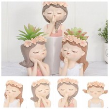 Resin Cute Flower Pot Girl