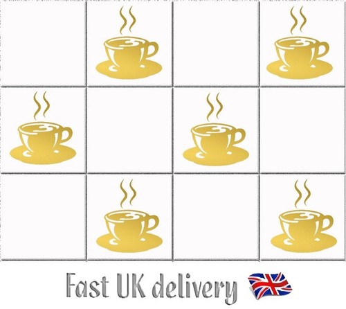 Plain gold coffee cup tile - gold,