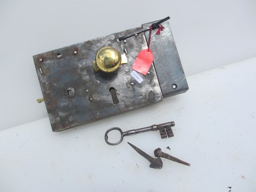 Victorian iron door lock old - victorian,