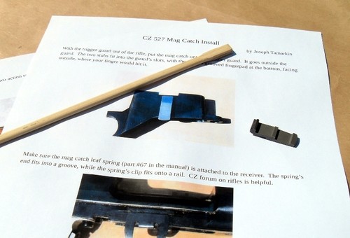 Magazine catch kit for - catch, cz