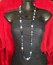 PIA Fresh water pearl and blue bead necklace - pre-owned
