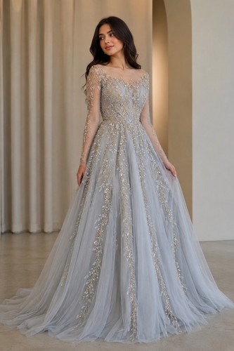 Luxury silver blue embellished - luxury,
