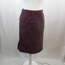 Eastex Purple Burgundy Pencil Skirt Tweed Woven Lined UK 10 BNWT