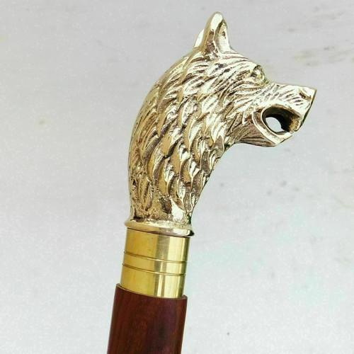 Wolf handle walking stick - handle,