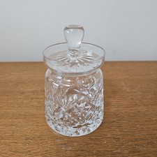 Crystal Preserve, Honey, Sugar, Jam Pot with Lid - 10cm Tall, 8cm Diam