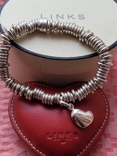 Genuine Links London Sweetie Bracelet & Dome ❤️ Charm Sz Medium 17-18cm 61.30g