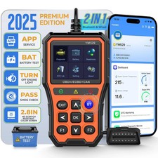 Bluetooth OBD2 Scanner with Battery Tester & Monitoring & Live Test Support