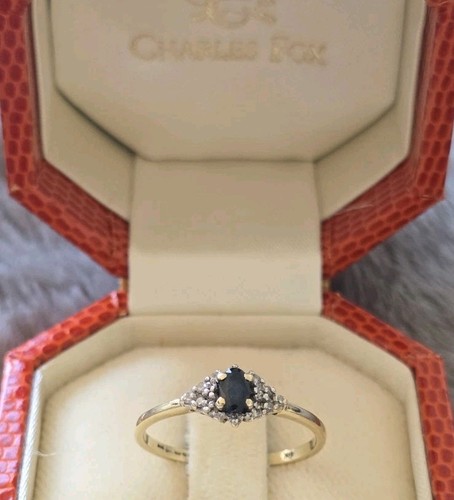 Sapphire and diamond - sapphire, ring