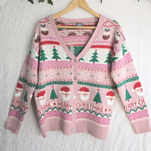 Nutmeg pink christmas cardigan - pink,