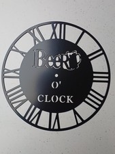 Steel wall Clock Round  beer