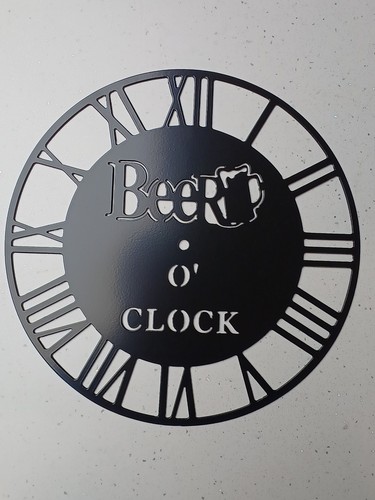 Steel wall clock round - steel,