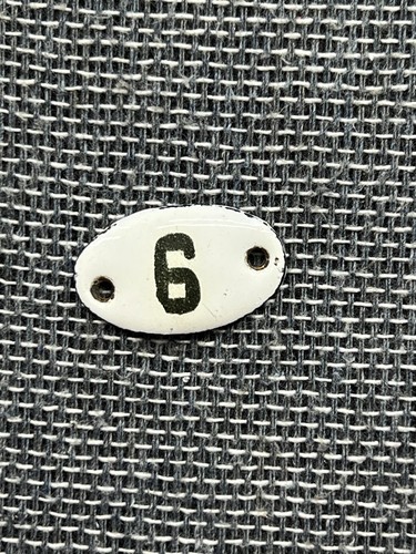 Vintage enamel sign number 6 - 9,