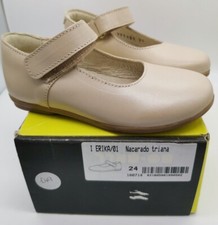 NEW Bo-Bell Infant Toddler Shoes EU 24 UK 7 Ivory leather Mary Jane riptape 