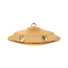Stainless Steel Gold/Silver Oval Cloche with Tray Food Serving Dish 40x57x12cm