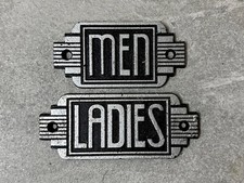 Toilet Door Signs Ladies Men Retro Art Deco Style Antique Effect Cast Iron
