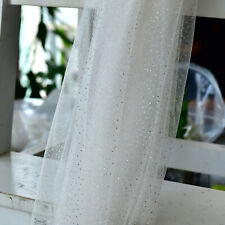 Fingertip Champagne White Ivory 1m Cut Bridal Wedding Glitter Sparkle Veil Bling