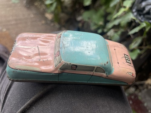 Vintage 1950 tinplate car - vintage,