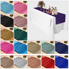 28cm x 274cm Sequin Table Runner Shiny Bling Sparkly Runners Wedding Party Decor