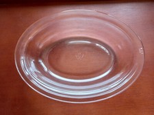 Vintage JAJ Pyrex Clear Glass Oval Pie Dish 9.25" Long x 7" Wide