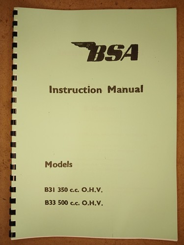 Bsa owners instruction manual - instruction,