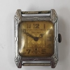 Vintage Huge Art Deco MEDANA Tank Military Watch WWII 1930's SWISS made Parts 