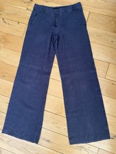 GREAT PLAINS LONDON Culotte Trousers Size 8 UK 100% Linen Grey Pockets 30W 32L 