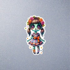 Zombie Girl Vinyl Car Sticker Decal - Water Bottle - Laptop - Toolbox -Zombie 12