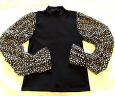 ZARA Black Mock Neck Top Sheer