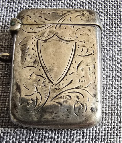 Silver hallmarked vesta match - silver,