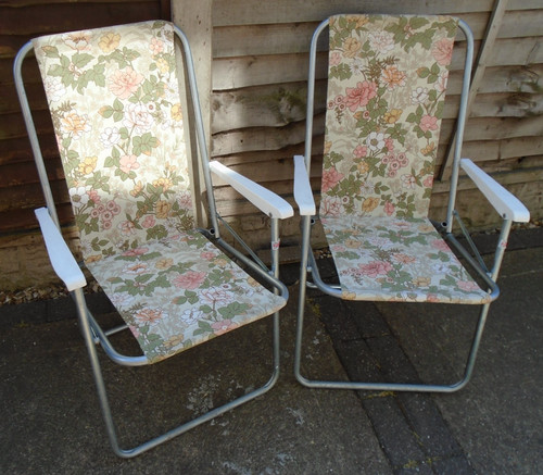 Vintage pair deck chair - of,