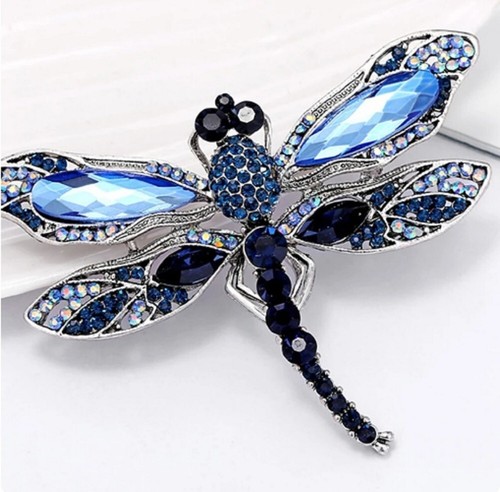 Large blue dragonfly crystal - dragonfly,
