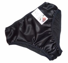BLACK shiny SATIN panties