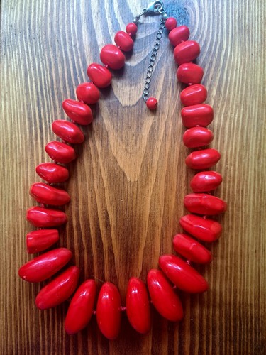 1990s necklace chunky red - 1990s,