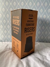 Utopia Bedding Adjustable Furniture Risers – Black 8 Piece Set - Bed Desk Chair