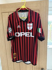 99/00 Ac Milan Centenary Home Shirt Maldini Champions League Patch