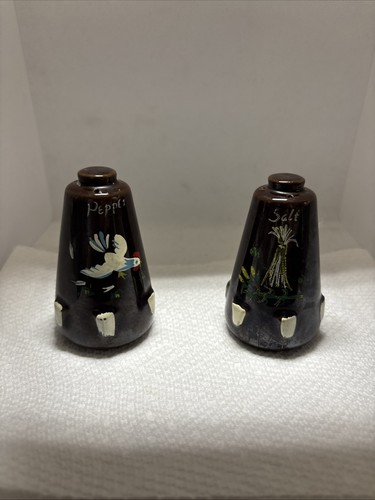 Brown pottery salt - brown, and